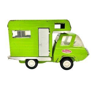 Vintage Tonka Green Camper Truck Rv Collectible Metal Toy With Detailed Interior